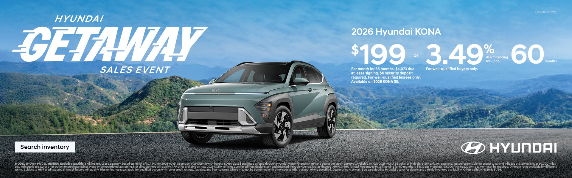 Mountain Hyundai 2026 Getaway Sales Event Offer