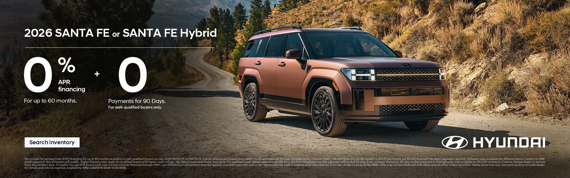 0% APR for 60 mos. + 0 Payments for 90 Days or 1.9% APR for 72 mos.
