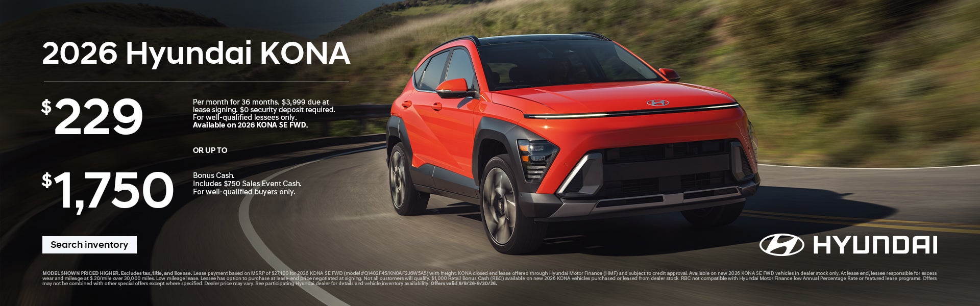 $229/36/$3,999 Lease or $1,750 Bonus Cash