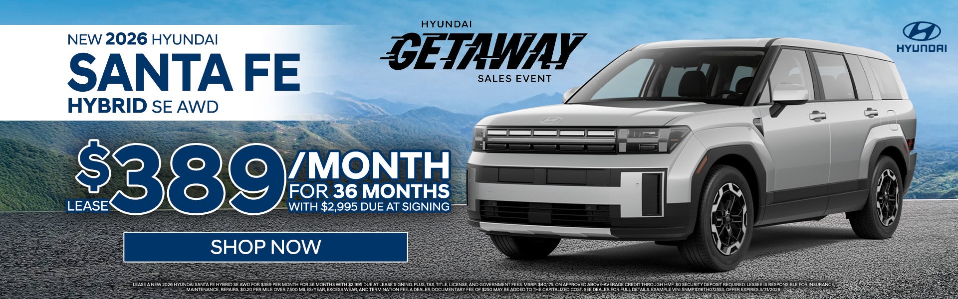 New 2026 HYUNDAI SANTA FE HYBRID SE AWD