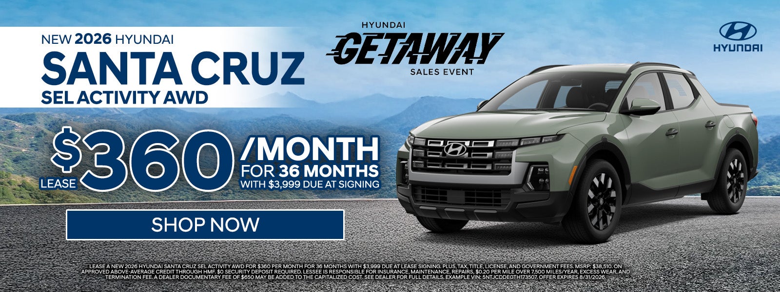 2026 Hyundai Santa Cruz SEL activity AWD