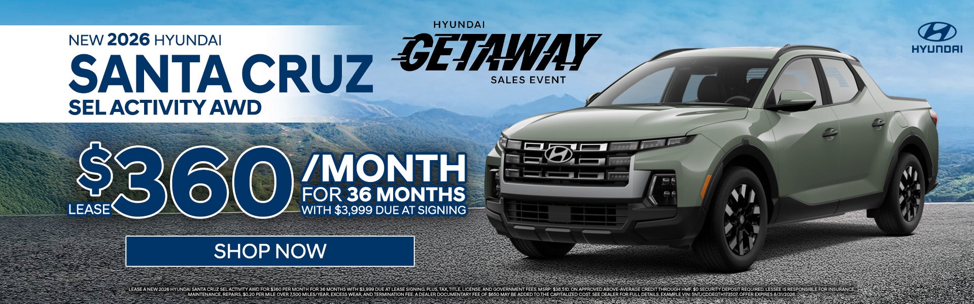 2026 Hyundai Santa Cruz SEL activity AWD